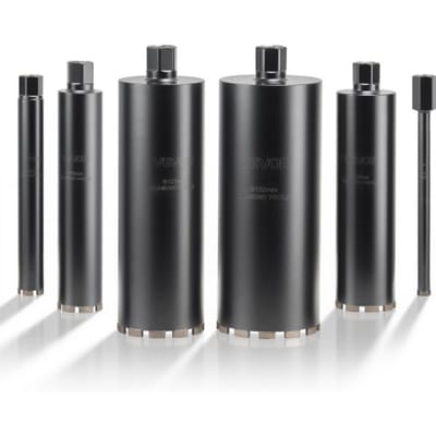 VEVOR Kernboorbitset, 6-Delig, Φ 25,4 / 50,8 / 76,2 / 101,6 / 127,0 / 152,4 mm, Boordiepte 356 mm, 1-1/4 Inch-7 Binnendraad, Natte Diamantkernboor voor Gewapend Beton, Baksteen En metselwerk