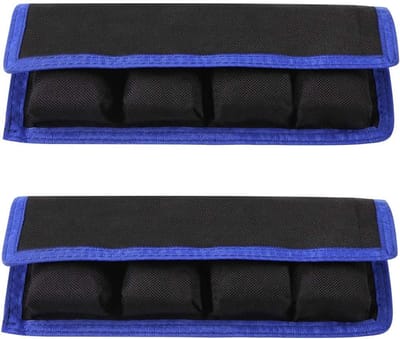 Batterij Tas - Accu Opberger - Camera Accu's - 4 Vakken - 21.5 cm - Blauw