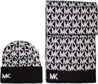 Gebreide Sjaal & Muts - Accessoires Set - Warm Blijven - Zachte Acryl Mix - One Size - Zwart