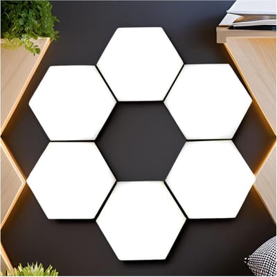 Lzwintrading - Wandlamp Binnen - 6 Stuks Hexagon Led-Paneel - Gaming Wandlamp - Aanraakgevoelige Zeshoekige Wandlampen - Doe-Het-Zelf Witte Wandlampen - Voor Slaapkamer Woonkamer en Gamekamer