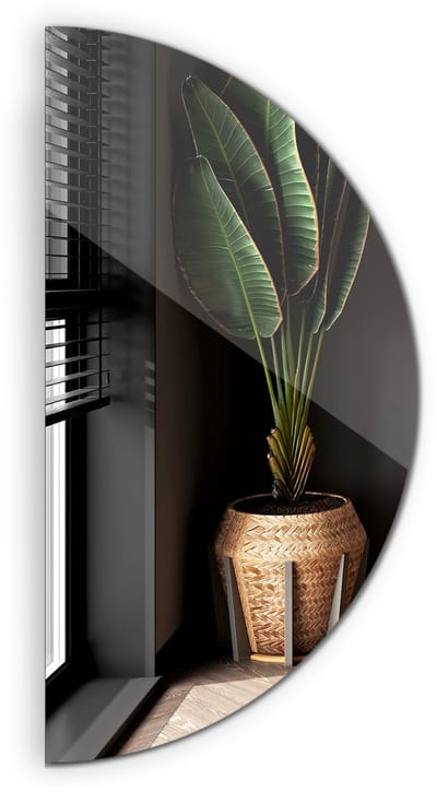 Tulup Spiegel - Halfronde Spiegel - 25 cm x 50 cm - Spiegel Halfrond - Spiegel Voor de Woonkamer - Halve Maan Spiegel - Spiegel Halve Cirkel - Moderne Wandspiegel