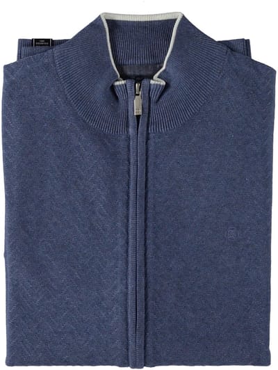 Fellows United Cardigan Vest Zig Zag Structure Blue (51.1104 - 113)