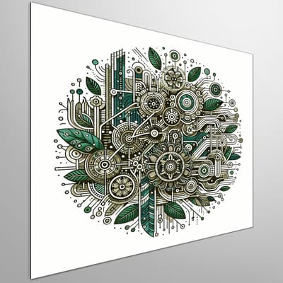 Modern mos schilderij | Mosgroen Meesterwerk: Hedendaagse Kunst met Natuurlijke Inspiratie en Stijl | Kunst - 100x100 centimeter op Dibond | Foto op Dibond