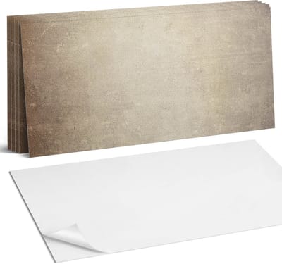 Coloray Plaktegels - Textuur van oude muren Wandtegel Zelfklevend - 60 cm x 30 cm - Beige Plaktegels - 6 stuks - Rechthoek PVC Tegels - Plaktegels Keuken - Zelfklevende Vloertegels Badkamer - Vinyl Tegels - Zelfklevende Wandtegels