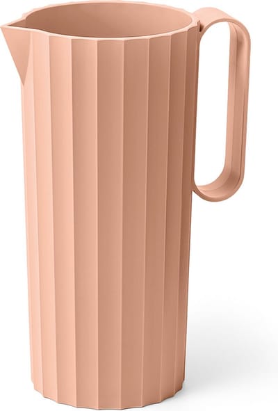 Kunststof schenkkan / waterkan - Hydria - koraal roze - 16 x 11 x H 24 cm - 1700 ml / 1,7 liter