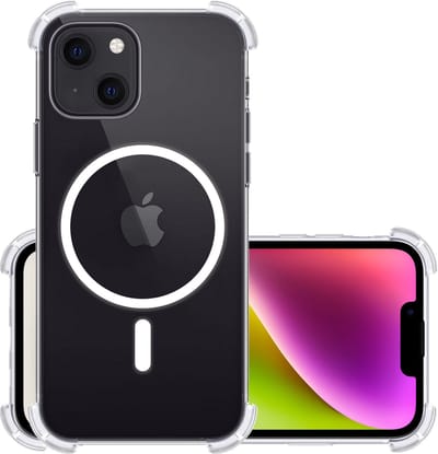 Hoesje - Geschikt voor Apple iPhone 14 Plus - Magsafe Compatible - Sterk & Shockproof - Back Cover - Shock Proof Case - Telefoon Hoes Shockproof - Transparant