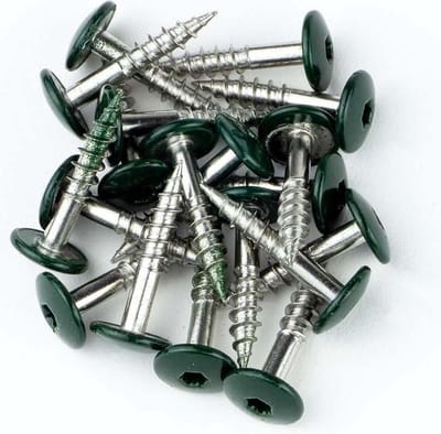 Schroeven voor montage Trespa platen - Torx 20 - 4,8x25mm - RVS - Deeldraad - Groen RAL 6009 (100 stuks)