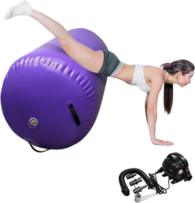 Opblaasbare Tuimelmat - Gymnastiekrol - Thuis Sporten - Snelle Installatie - 60x120cm - Paars