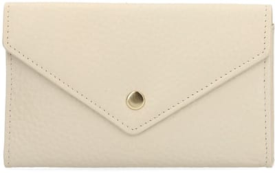 Manfield - Dames - Off white leren portemonne - Maat 1