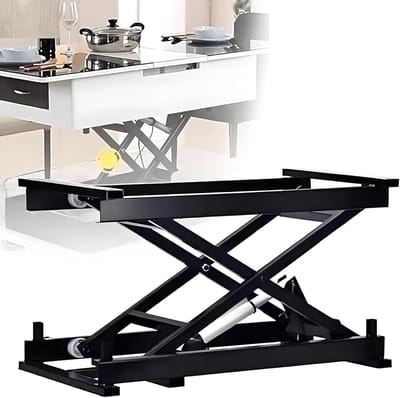 Elektrische Heftafel - Schaarheftafel - Materiaal Transport - Hydraulische Pomp - 60kg Draagvermogen - Zwart