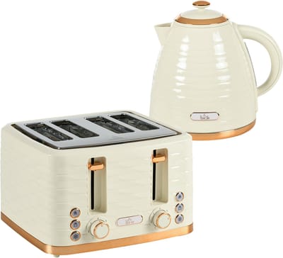 HOMCOM Waterkoker en broodrooster set Kunststof, staal 24,1L x 19,5B x 23,2H cm Beige