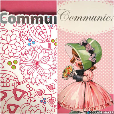 6 Luxe Communie Wenskaarten - Kaart Wens Kaart Communie Plechtig Kerk Christelijk - Communion Kommunion - Eerste Communie - Meisje 16.2x11.5cm - 2 Motieven - Met Envelop - Art of Cards