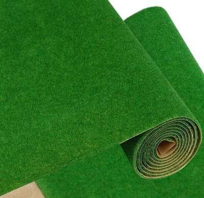 Kunstgras Tapijt 100x41 cm voor Modelspoor en Landschapsmodellering - Snijbaar en Duurzaam Groen Nylon Vloerkleed