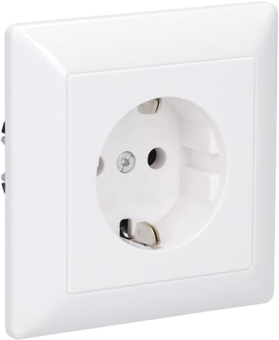 Schuko Stopcontact 16A 250V - Alpine Wit - 1-Voudig Geaard