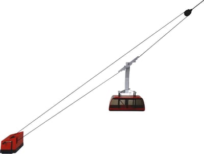 Jägerndorfer - 89093 Pendelbaan Kronos 1X Handbediend Rood Miniatuur Model - 1:32 - Kerstdorp