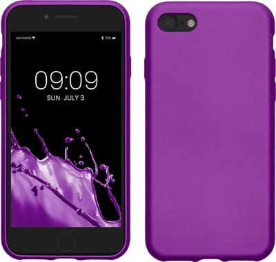 kwmobile telefoonhoesje geschikt voor Apple iPhone SE (2022) / iPhone SE (2020) / iPhone 8 / iPhone 7 - Hoesje voor smartphone - Back cover in metallic paars