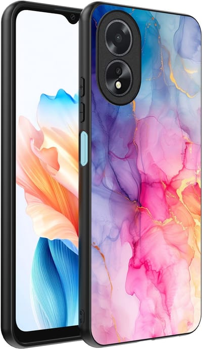 Smartphonica Telefoonhoesje Geschikt voor Oppo A18 met marmeropdruk - TPU backcover case marble design - Regenboog geschikt voor Oppo A18
