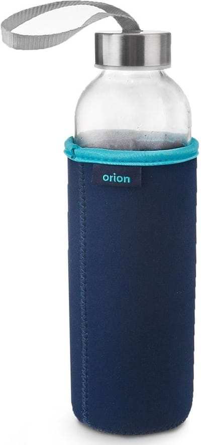 Waterfles Glas met Deksel Marineblauw 540 ml - Drinkfles - Vvoor Kinderen en Volwassenen