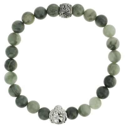 Behave - Armband heren boeddha groen natuursteen - spirituele look
