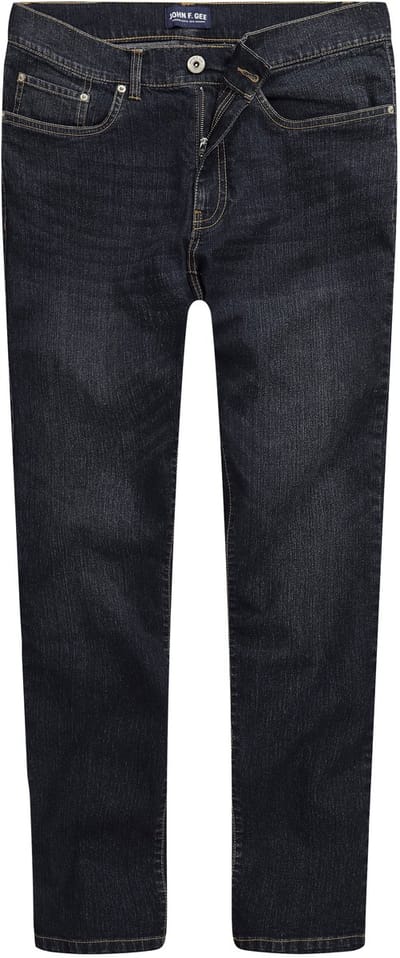John F. Gee - Heren - Jeans straight fit 5-pocket - Mat jeansblauw - Maat 52