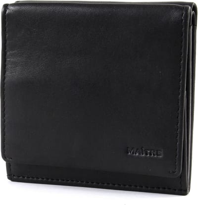 Maître Leren Portemonnee Weense doos F3 Quirin BillFold Q6F Black Zwart