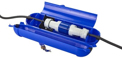 ProPlus Veiligheidsbox voor CEE stekkers - spatwaterdicht - met hangslot - IP44 - Ø 9 x 37 cm - blauw
