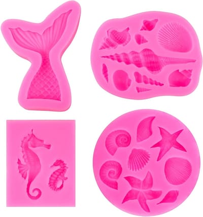 3D Silikonenvorm voor Zeemeerminstaart, Fondant Mould voor Taarten, Chocolade en Zeedieren Decoratie