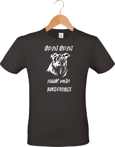 mijncadeautje - T-shirt unisex - zwart - Opzij Opzij ik moet naar mijn : Border Collie - maat S