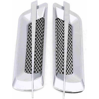 2 stuks Auto Zij      Grille Vent Net Cover Decoratieve Sticker   Zilver