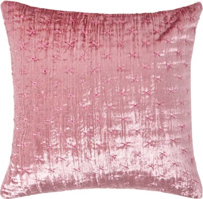Homescapes Luxe roze geplet fluwelen kussenhoes 40 x 40 cm