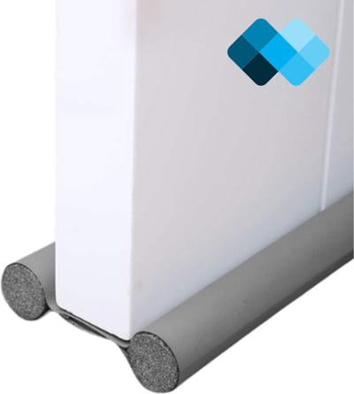 Extra isolerende tochtrol voor deuren | 95 x 4 cm | Dubbele tochtrol | Tochtstopper | Tochtkussen voor deur | Tochtwering | Gemaakt van kunstleer | Grijs