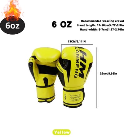 Nivard Bokshandschoenen - Kickboks Handschoenen - Boxing Gloves Set - Vecht Handschoenen - Heren - Dames - Geel - 6 oz