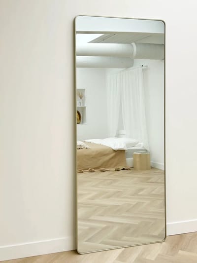 Nordic Style® Rechthoekige spiegel 210x90cm - Greige - Scandinavische Spiegels - Vierkant - Pas spiegel - Staande spiegel - Kleedkamer spiegel - Pas