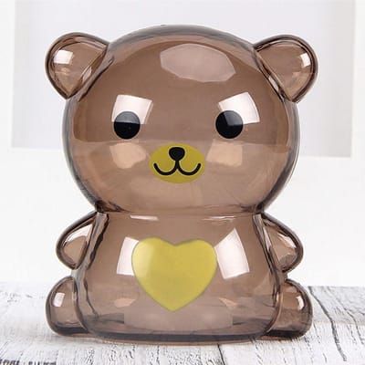 Creatieve Kleine Beer Spaarpot Transparante Munt Papiergeld Spaardoos Schattige Kluis Kinderen Vakantiecadeau Desktop Decor