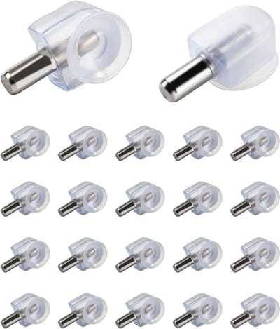 Famanu – Plankdragers set van 20 stuks met zuignap, transparante glasplankdragers van zinklegering voor glazen planken en etalages