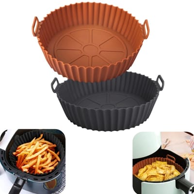 2 stuks bakplaat - luchtfriteuse bakplaat - ovenbakplaat - kipbakplaat - siliconen bakplaat - herbruikbaar - hittebestendig - wasbaar - kookaccessoires - geschikt voor oven, luchtfriteuse, stoompan (meerdere kleuren, 17*5*20cm)