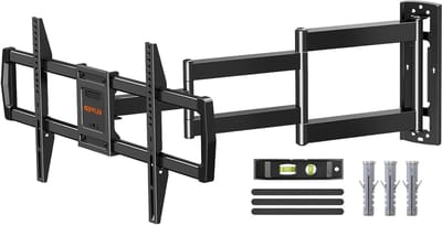 Langarm TV wandbeugel voor 42-75 inch TV's, volledig beweegbaar met zwenk- en kantelfunctie, tot 45KG, Max VESA, ideaal voor optimale kijkhoeken en ruimtebesparing