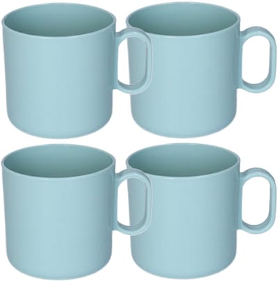 Plasticforte onbreekbare Drinkbekers - 4x - kunststof - 320 ml - mintgroen - kinderen - camping - mokken