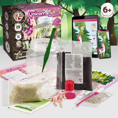 Science4you Eenhoorn Terrarium Kit - Terrarium + Eenhoorn Speelgoed voor Kinderen, 19 Eenhoorn Stickers, Speelgoed en Spelletjes voor Kinderen 6+ jaar, Eenhoorn Cadeaus voor Jongens en Meisjes 6+ jaar