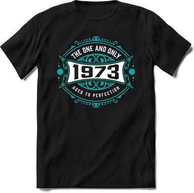 1973 The One And Only | Feest Kado T-Shirt Heren - Dames | Cobalt - Wit | Perfect Verjaardag Cadeau Shirt | Grappige Spreuken - Zinnen - Teksten | Maat L
