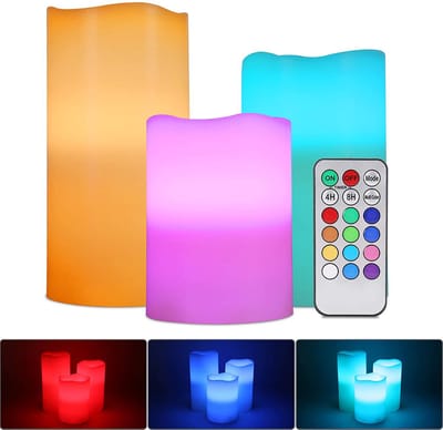 Set van 3 LED Kaarsen – Incl Afstandsbediening - Nep kaarsen op batterijen – led kaarsen met bewegende vlam – flikkerende vlam – echt wax – Kaarsen met afstandsbediening
