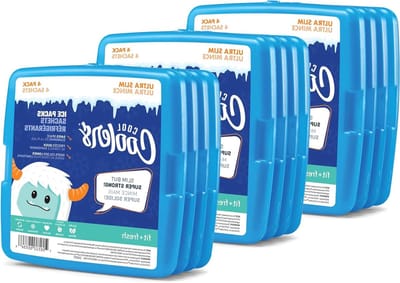 Ijspakken - Koel elementen - Lunch koel houden - Slank ontwerp - 12 stuks - Blauw
