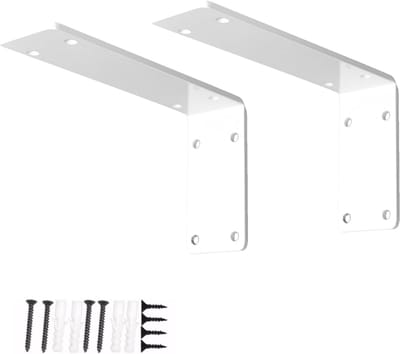 Set plankdragers - Wandsteunen - Planken Monteren - Zware ijzeren metaal - 9 cm - Wit