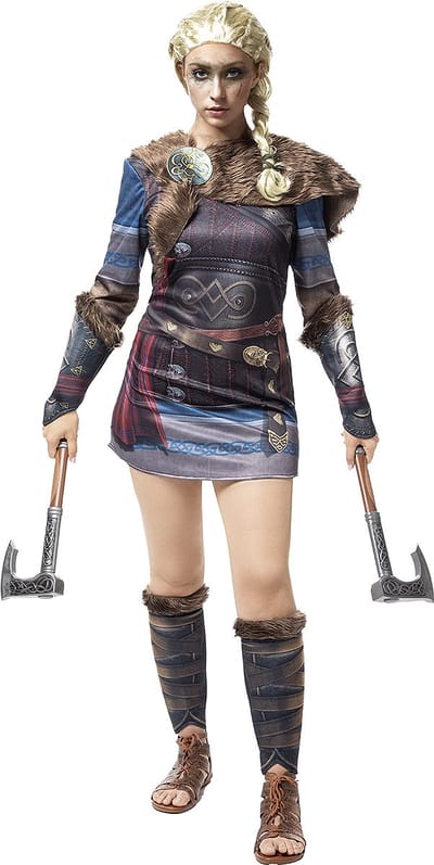 Funidelia | Assassins Creed Valhalla Kostuum voor vrouwen  Videospellen, Films & Series, Assassin's Creed - Kostuum voor Volwassenen Accessoire verkleedkleding en rekwisieten voor Halloween, carnaval & feesten - Maat XS - Bruin