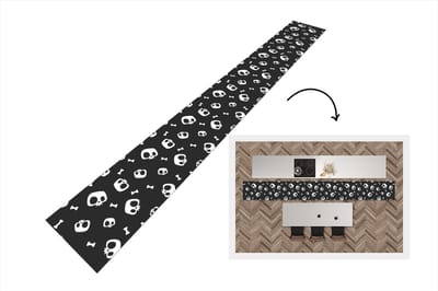 Keukenloper - Keukenmat - Patronen - Skull - Skelet - Bot - 400x50 cm - Keuken vloerkleed