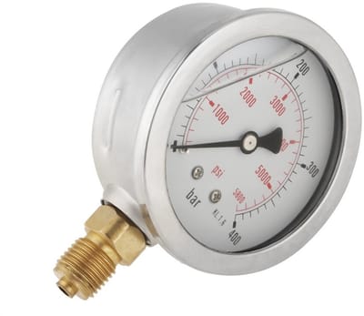 Dailygoods- Manometer 0-400 bar/0-5800 PSI - Hydraulische Manometer - Metalen Behuizing - 63 mm Wijzerplaat - Eenvoudige Bediening - Duurzaam en Betrouwbaar - Drukmeter