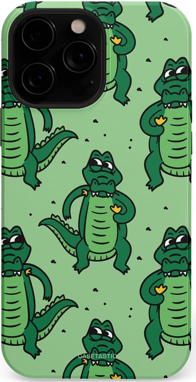 Casetastic hoesje geschikt voor Apple iPhone 13 Pro Max - MagSafe - Dubbellaagse bescherming - Kroko dans - Fashion Case - Mintgroen