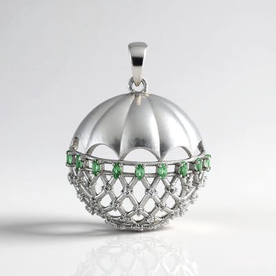 Cavill - 925 Sterling Zilver Hanger - Alexandriet 0,61 Ct & Witte Topaas - Elegant Marquise Slijpsel - Tijdloos 35x25 mm