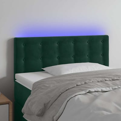 vidaXL - Hoofdbord - LED - 80x5x78/88 - cm - fluweel - donkergroen