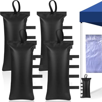 Zandzakken - 4 stuks - 50×20cm - Tentgewichten - Zandzakken - Met 4 Waterdichte binnentassen - 600D Oxford - Waterbestendig - Lege Zandzakken voor Partytent